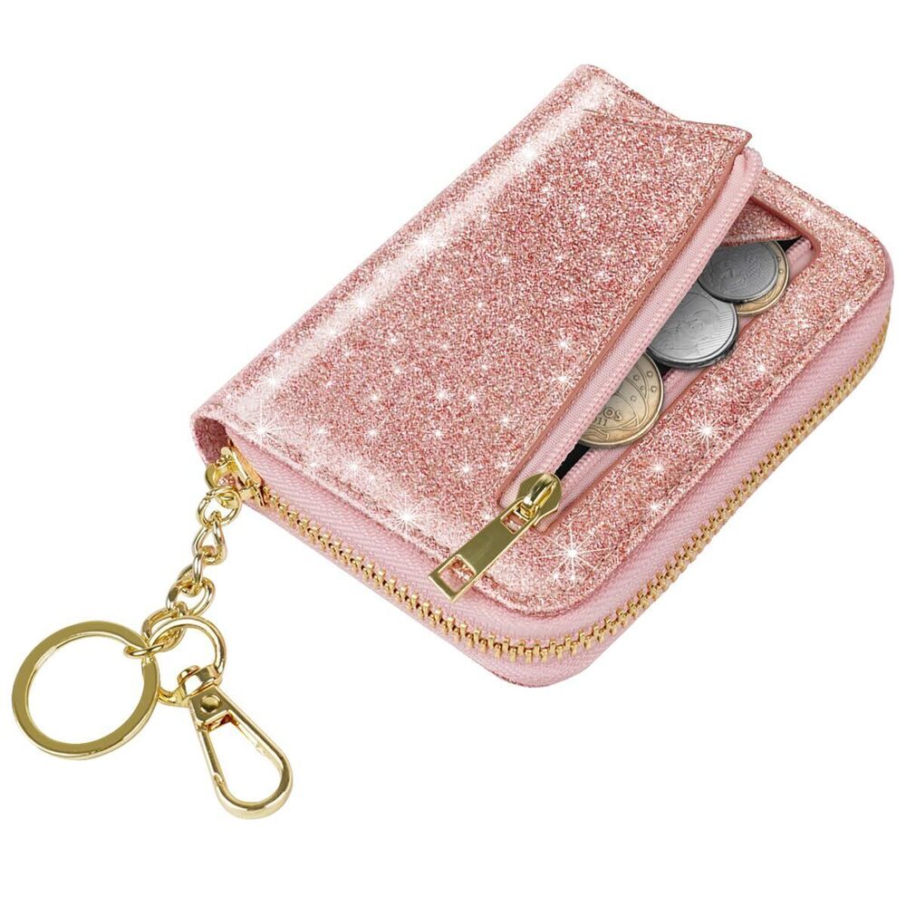 3760 14 Credit Card Slots RFID Card Holder Wallet Glitter Leather Small